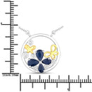 1.41 Carat Genuine Blue Sapphire and White Topaz .925 Sterling Silver Pendant-3