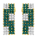 14K Yellow Gold 2 cttw White and Treated Blue Diamond Earrings (H-I, SI1-SI2)-1
