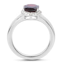 2.63 Carat Genuine  Garnet and White Topaz .925 Sterling Silver Ring-2