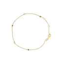14K Yellow Gold Alternating Red Ruby and White Diamond Bezel Station Chain Bracelet (I-J Color, SI2-I1 Clarity) - 7.5" Inches-1