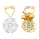 14K Yellow Gold 1ct. TDW Round-cut Diamond Earrings (I-J,SI2-I1)-3