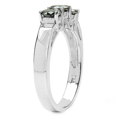 0.99 Carat Genuine Black Diamond .925 Sterling Silver Ring - 0