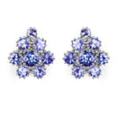 4.26 Carat Genuine Tanzanite .925 Sterling Silver Earrings-1