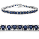 8.36 Carat Genuine Blue Sapphire .925 Sterling Silver Bracelet-3