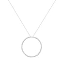 .925 Sterling Silver 4 cttw Prong Set, Round-Cut Diamond Open Circle Hoop 18" Pendant Necklace (J-K Color, I1-I2 Clarity)-2