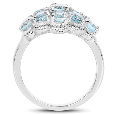 3.24 Carat Genuine Blue Topaz .925 Sterling Silver Ring - 0
