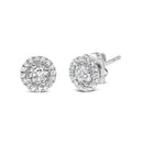 14K White Gold 3/4 Cttw Lab Grown Diamond Solitaire With Halo Stud Earrings (G-H Color, VS2-SI1 Clarity)-2