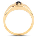 14K Yellow Gold Plated 0.20 Carat Genuine Black Diamond .925 Sterling Silver Ring-2