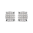10K White Gold 3/4 Cttw Princess Diamond Composite Cushion Shape Stud Earrings (I-J Color, I1-I2 Clarity)-1