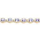 14K Yellow Gold Plated 4.59 Carat Genuine Tanzanite .925 Sterling Silver Bracelet-2