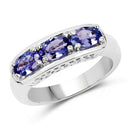 1.32 Carat Genuine Tanzanite .925 Sterling Silver Ring-1