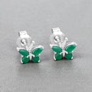 0.50 Carat Genuine Emerald .925 Sterling Silver Earrings-4
