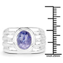 3.55 Carat Genuine Tanzanite .925 Sterling Silver Ring-3