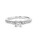 14K White Gold Diamond 1/2 Cttw Princess Cut Diamond Engagement Ring (G-H Color, VS2-SI1 Clarity) - Size 7-1