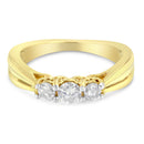 10K Yellow Gold Three-stone Diamond Ring (0.50 cttw, J-K Color, I2-I3 Clarity)-2