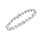 .925 Sterling Silver 1/4 Cttw Miracle Set Diamond "X" Link Bracelet (I-J Color, I3 Clarity) - 7.25"-2
