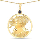 0.27 Carat Genuine Blue Sapphire .925 Sterling Silver Pendant-1
