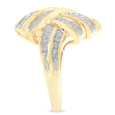10K Yellow Gold Diamond Bypass Cocktail Ring (1 1/5 Cttw, I-J Color, I2-I3 Clarity) - Size 8-5