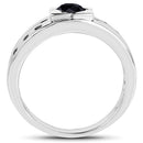 0.56 Carat Genuine Black Diamond .925 Sterling Silver Ring-2