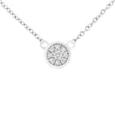 10K White Gold 1/4 Cttw Diamond Flower Pendant Necklace (I-J Color, I2-I3 Clarity) - Adjustable 16-18" chain-2