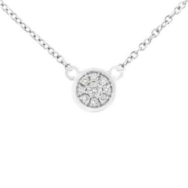10K White Gold 1/4 Cttw Diamond Flower Pendant Necklace (I-J Color, I2-I3 Clarity) - Adjustable 16-18" chain - 0