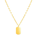 14K Yellow Gold Dog Tag Necklace-1