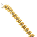 14K Yellow Gold Round-Cut Diamond 'S' Bracelet (6.00 cttw, Brown Color, I1-I2 Clarity)-3