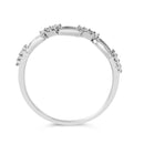 .925 Sterling Silver Diamond Accent Paperclip Band Ring (I-J Color, I2-I3 Clarity) - Ring Size 6-5