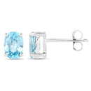 2.40 Carat Genuine Blue Zircon .925 Sterling Silver Earrings-2