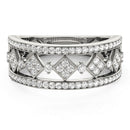 Diamond Studded Square Motif Ring in 14k White Gold (1/2 cttw)-2