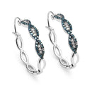 0.52 Carat Genuine Blue Diamond & White Diamond .925 Sterling Silver Earrings-1
