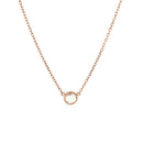 14k Rose Gold 17 inch Necklace with Round White Topaz-2