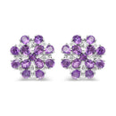 3.80 Carat Genuine Amethyst .925 Sterling Silver Earrings-1
