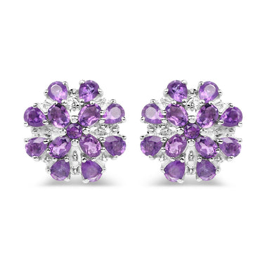 3.80 Carat Genuine Amethyst .925 Sterling Silver Earrings