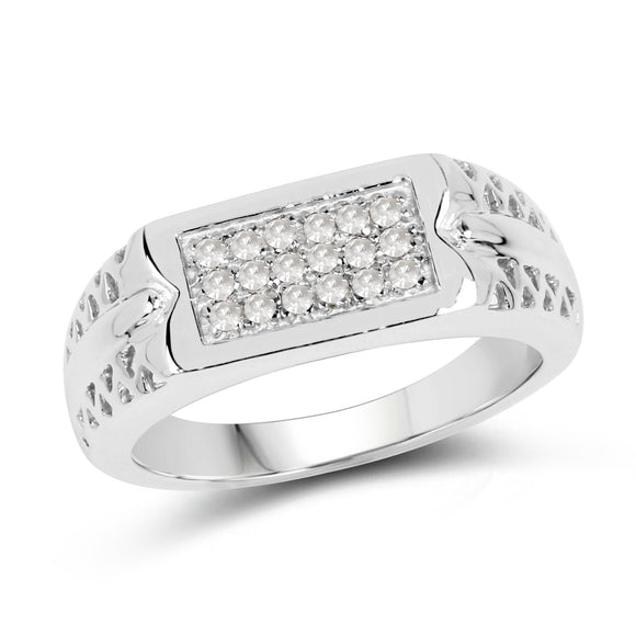 0.27 Carat Genuine White Diamond .925 Sterling Silver Ring