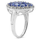 2.29 Carat Genuine Tanzanite & White Topaz .925 Sterling Silver Ring-2
