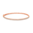 14K Rose Gold 1.00 Cttw Half Eternity Diamond Bangle Bracelet (G-H Color, SI2-I1 Clarity) - 7" Inches-7