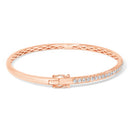 14K Rose Gold 1.00 Cttw Half Eternity Diamond Bangle Bracelet (G-H Color, SI2-I1 Clarity) - 7" Inches-8