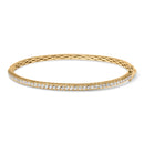 14K Rose Gold 1.00 Cttw Half Eternity Diamond Bangle Bracelet (G-H Color, SI2-I1 Clarity) - 7" Inches-12
