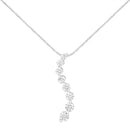 AGS Certified 14k White Gold 3.0 Cttw Baguette and Brilliant Round-Cut Diamond Journey 18" Pendant Necklace (K-L Color, I1-I2 Clarity)-1