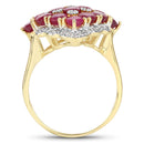 6.49 Carat Glass Filled Ruby and White Topaz .925 Sterling Silver Ring-2