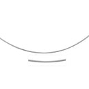 14k White Gold Thin Motif Round Omega Necklace-1