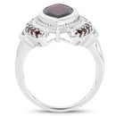 4.06 Carat Genuine Garnet .925 Sterling Silver Ring-2