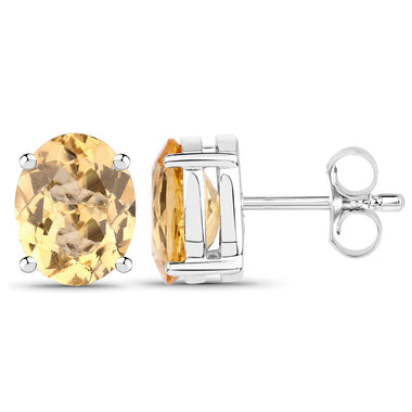 5.00 Carat Genuine Citrine .925 Sterling Silver Earrings - 0