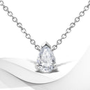 14K White Gold 1/2 Cttw Lab Grown Pear Shape Solitaire Diamond Pendent 18" Necklace (F-G Color, VS2-SI1 Clarity)-1