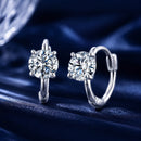 925 Sterling Silver & White Gold Plated 0.5 Carat Moissanite Earrings for Women-1