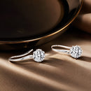 925 Sterling Silver Earrings with Pavé Setting and Platinum Plating-2