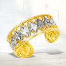 14k Two-Tone Gold Cuff Type Cut-Out Toe Ring with Diamond Design-3