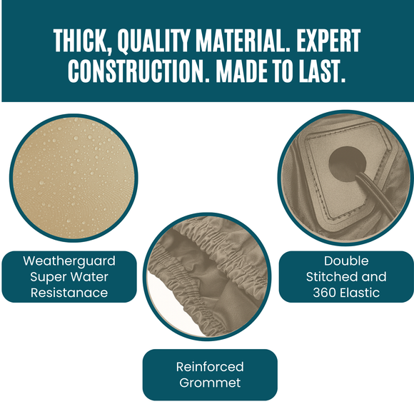 2 Passenger Golf Cart Storage Cover Taupe