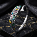 925 Sterling Silver Enamel Oxidized Ring for Women-1